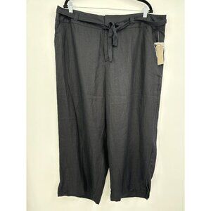 Kim Rogers Belted Lined Crop Pant Black 2X Plus NEW